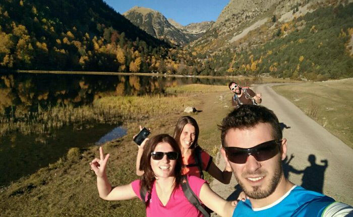 Pyrenees -mountains Group Selfie at Pyrenees mountains