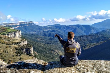 Sitting on the top of a mountain in Catalonia