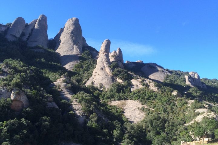 Monserrat mountains details in Catalonia